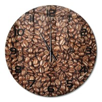 Glasuhr Glas-Wanduhr Aus GehäRtetem Glas Kaffeebohnen Schwarze Zeiger Fi60 Cm