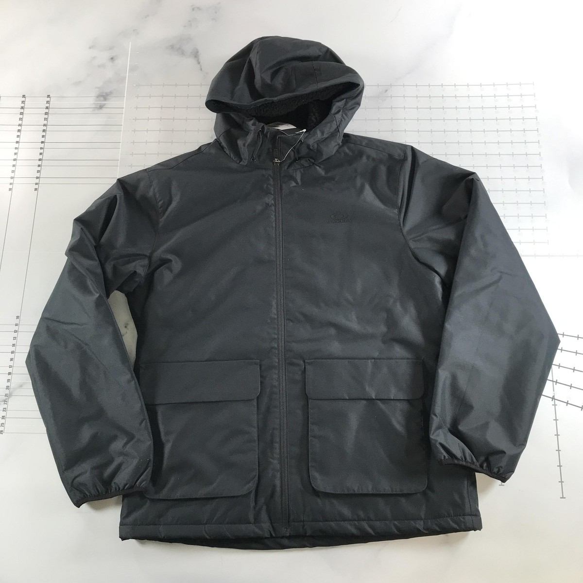 Oakley Jacket Mens Large Black Sherpa Lined Hooded Warm Parka Oslo