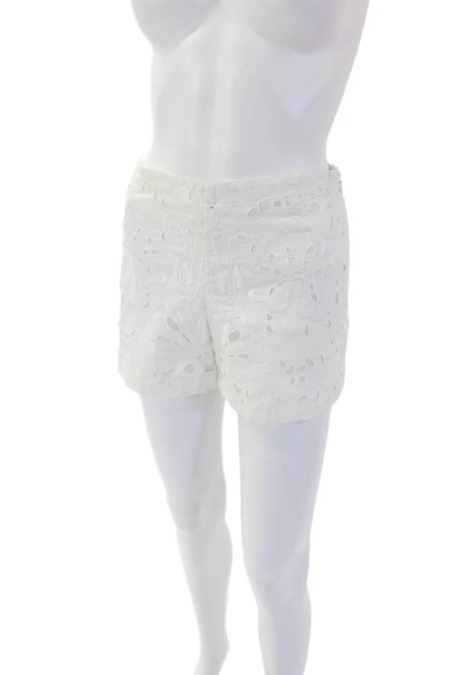 Pantalones cortos informales de verano Theory para mujer de lino con cremallera blancos lisos talla 00 Foto 2 de 4