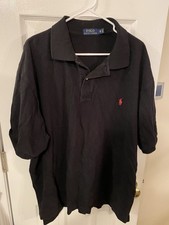 Polo Ralph Lauren Polo Shirt Mens 2XB Big Black Short Sleeve Red Pony-2 Total