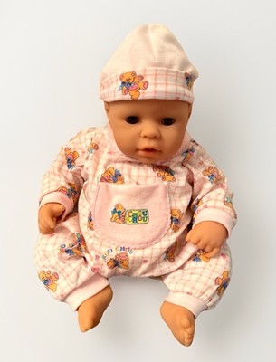 Vintage Zapf Creation Real Like Baby Doll Chou Chou 17  With Outfit. No Pacifier