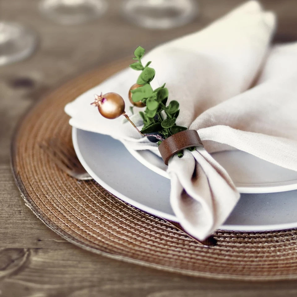 Универсальные деревянные кольца для салфеток упаковка 12 шт. - сложные держатели для всех случаев - Изображение 4 из 4