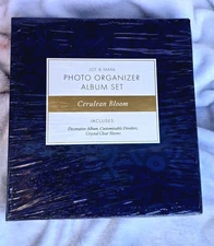 Jot & Mark Cerulean Bloom 3-Ring Album Set 200 4x6 Photos Dividers Acid-Free