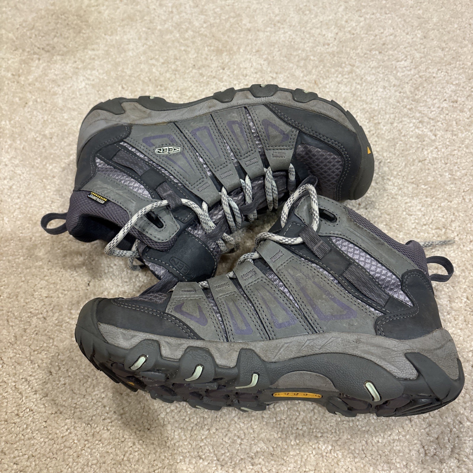 Stivali KEEN Dry donna taglia 6 5 Oakridge Mid impermeabili stringati grigio viola