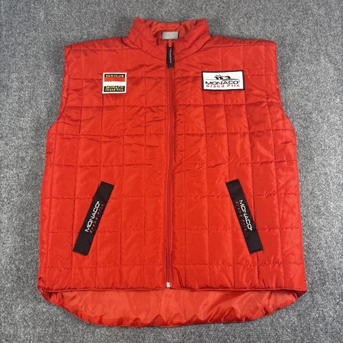 F1 Monaco Grand Prix Puffer Vest Racing Red Sleeveless Size Medium