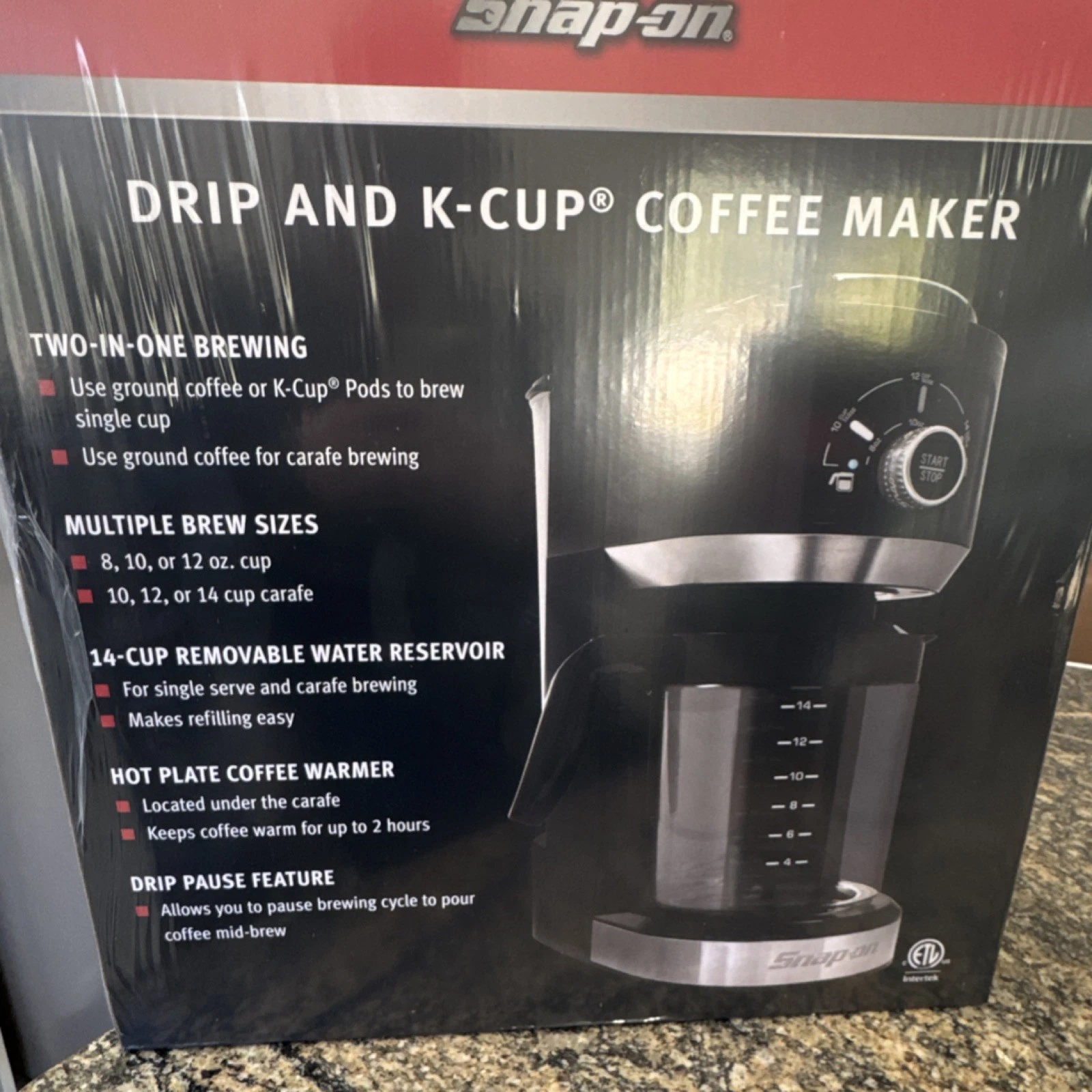 Snap-on Drip & K-Cup Coffee Maker, 14-Cup, Removable Reservoir, Black/Silver
Opens in a new window o