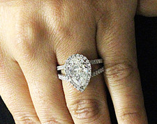 GIA Certified 5 CT Pear Shape Natural Diamond Ring /Rounds - Pave' - Split Shank