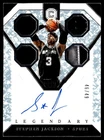 2018-19 Panini Cornerstones Legendary Crystal Quad Relic Stephen Jackson Auto