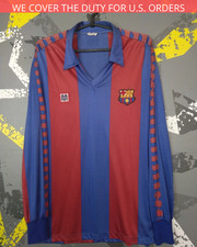 Maglia calcio Barcellona Home 1982 - 1984 Long Match Worn #9 Meyba Uomo ig93