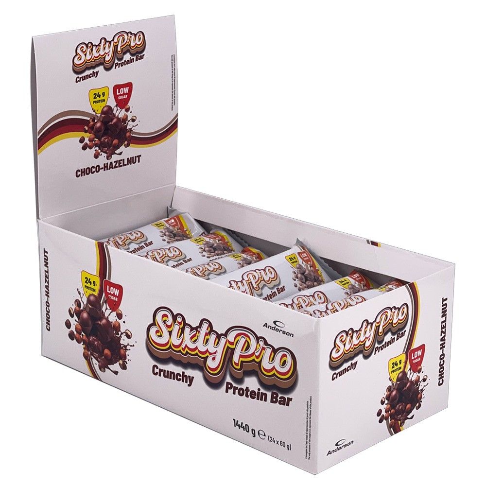 Anderson SixtyPro Protein Bar 24x60g Choco-Hazelnut 24g Proteine