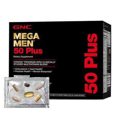 GNC Mega Men 50 Plus Vitapak Program Overall Health Great Value 30 Servings NEW