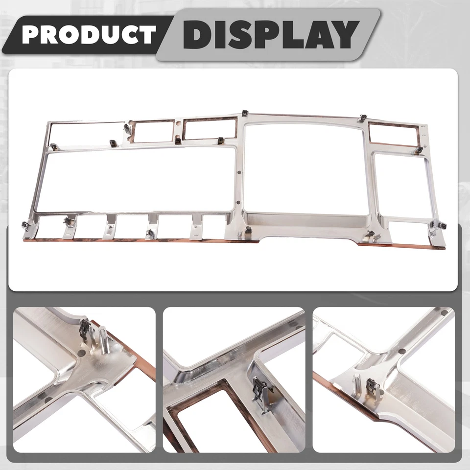 Panel de ajuste de tablero cromado de grano de madera para Kenworth W900 T800 T660 Foto 4 de 4