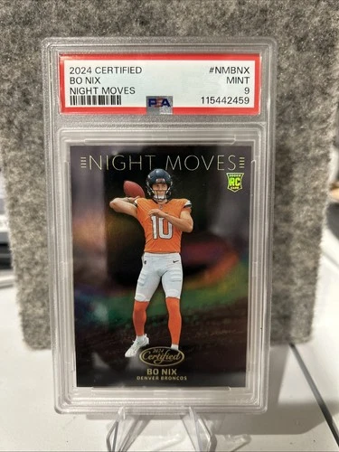 🔥CASE HIT!!!🔥 2024 Panini Certified Bo Nix Rookie Night Moves PSA 9!