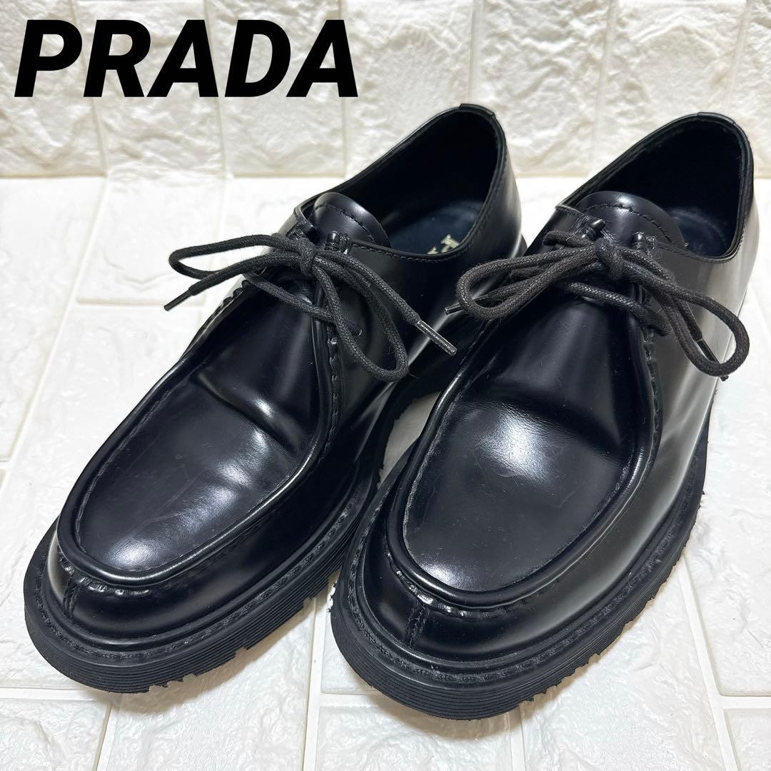 PRADA Men's Dress Shoes Loafers Leather Black UK5/US6 112970c thumbnail 13