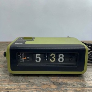 National TG02 Flip Alarm Clock Green Vintage Retro Japan Mid Century
