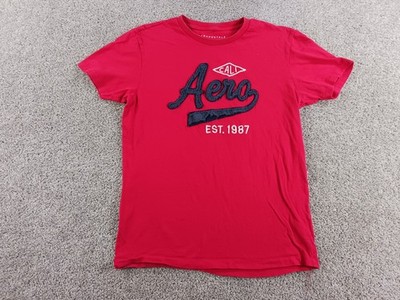 Aeropostale Small Boys Short Sleeve T-Shirt Red Cotton Crew Neck
