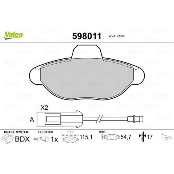 Valeo BremsbeläGe Vorne FüR Fiat 500 Grande Punto Alfa Romeo Mito 33-image