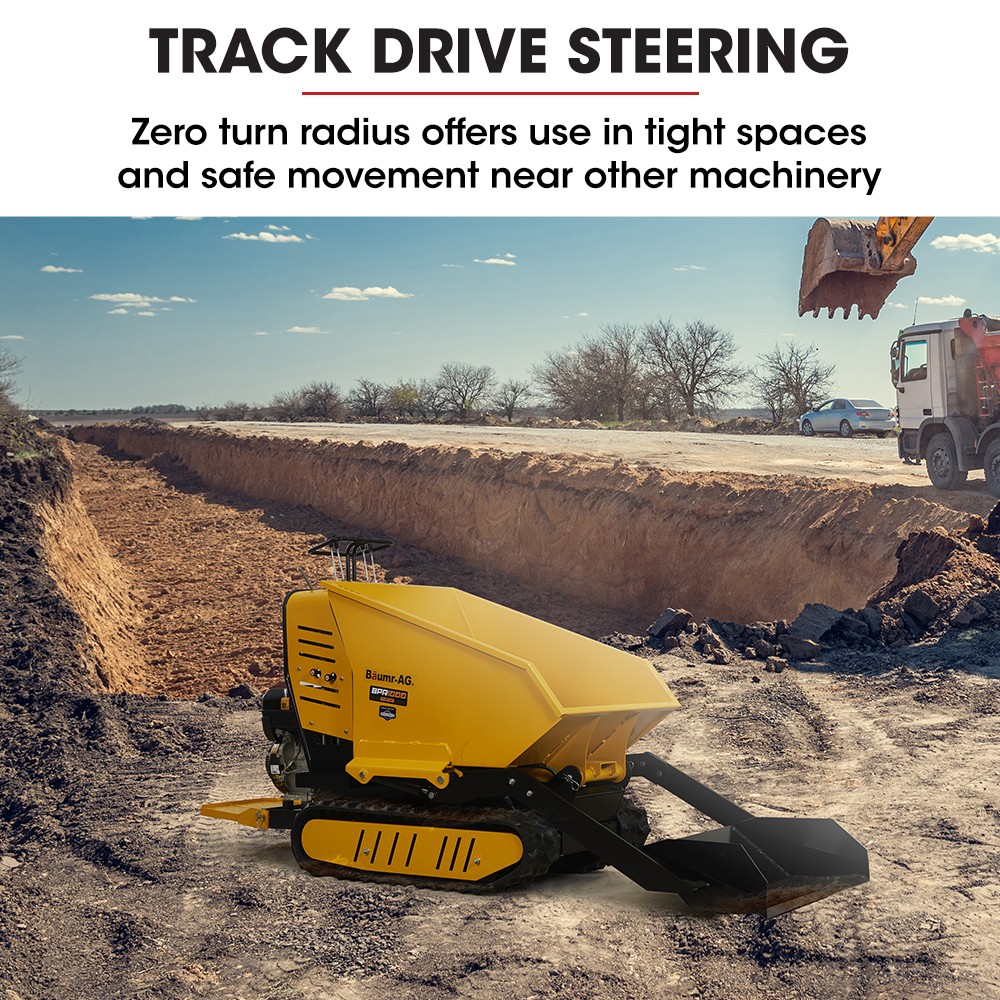 BAUMR-AG 500KG 10HP Motorised Wheelbarrow Tracked Wheel Ride On