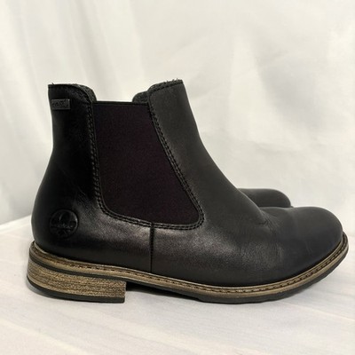 Rieker Womens Ankle Bootie Chelsea Boots Black 39 US 8 Classic Utilitarian