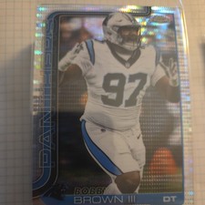 2025 Topps Chrome Football Bobby Brown III #46 Pulsar Refractor Carolina Panther