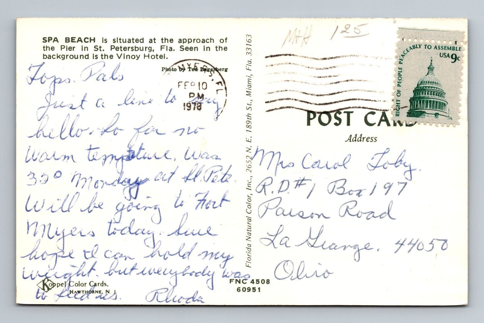 St Petersburg FL-Florida, Spa Beach, The Pier, Vinoy Hotel, Vintage Postcard