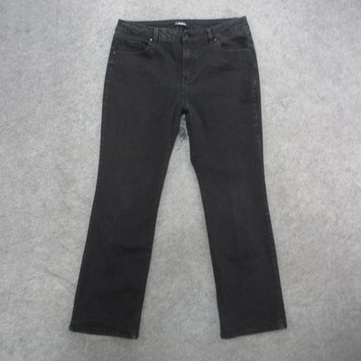 D.jeans Jeans Womens 14 Black Straight Leg Stretch Denim Pants Casual Everyday