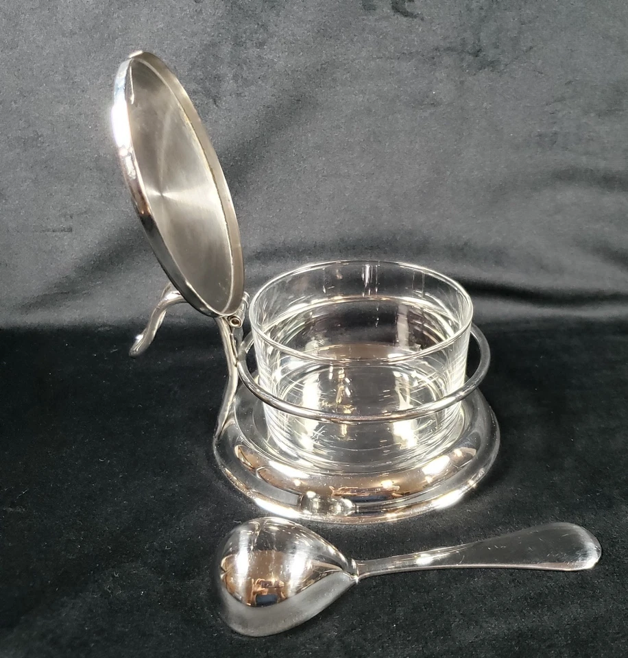 Tazón de queso de caja y barril plato de acero inoxidable tapa abatible tazón de vidrio extraíble Foto 4 de 4