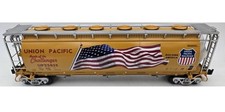 LIONEL UNION PACIFIC FLAG 3 BAY CYLINDRICAL HOPPER LCCA 6-58599 O SCALE US USA