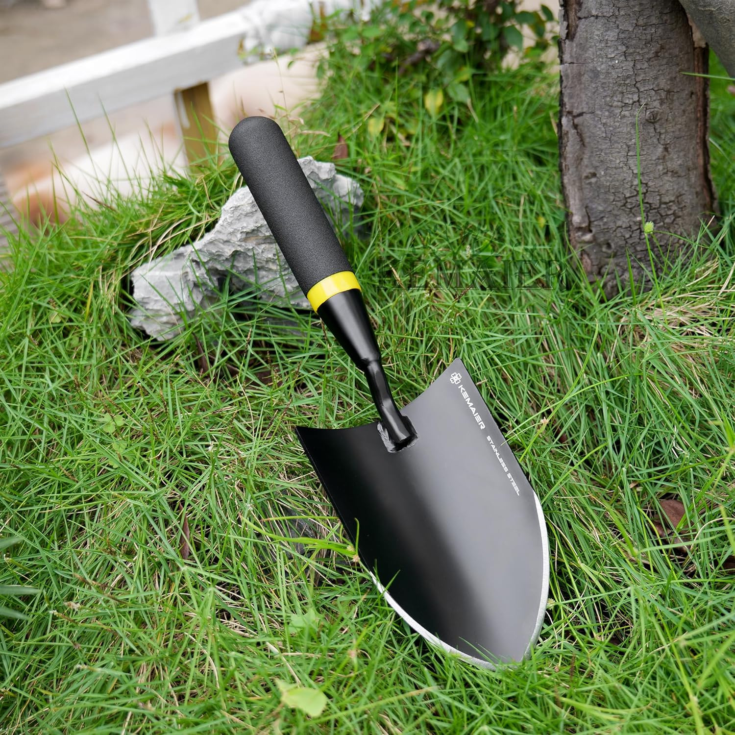 Heavy Duty Stainless Steel Garden Trowel and Shovel, Easy Digging and Weeding, D
