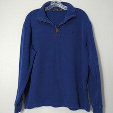 Polo Ralph Lauren Sweater Mens Size Large Royal Blue Long Sleeve 100 Cotton 151