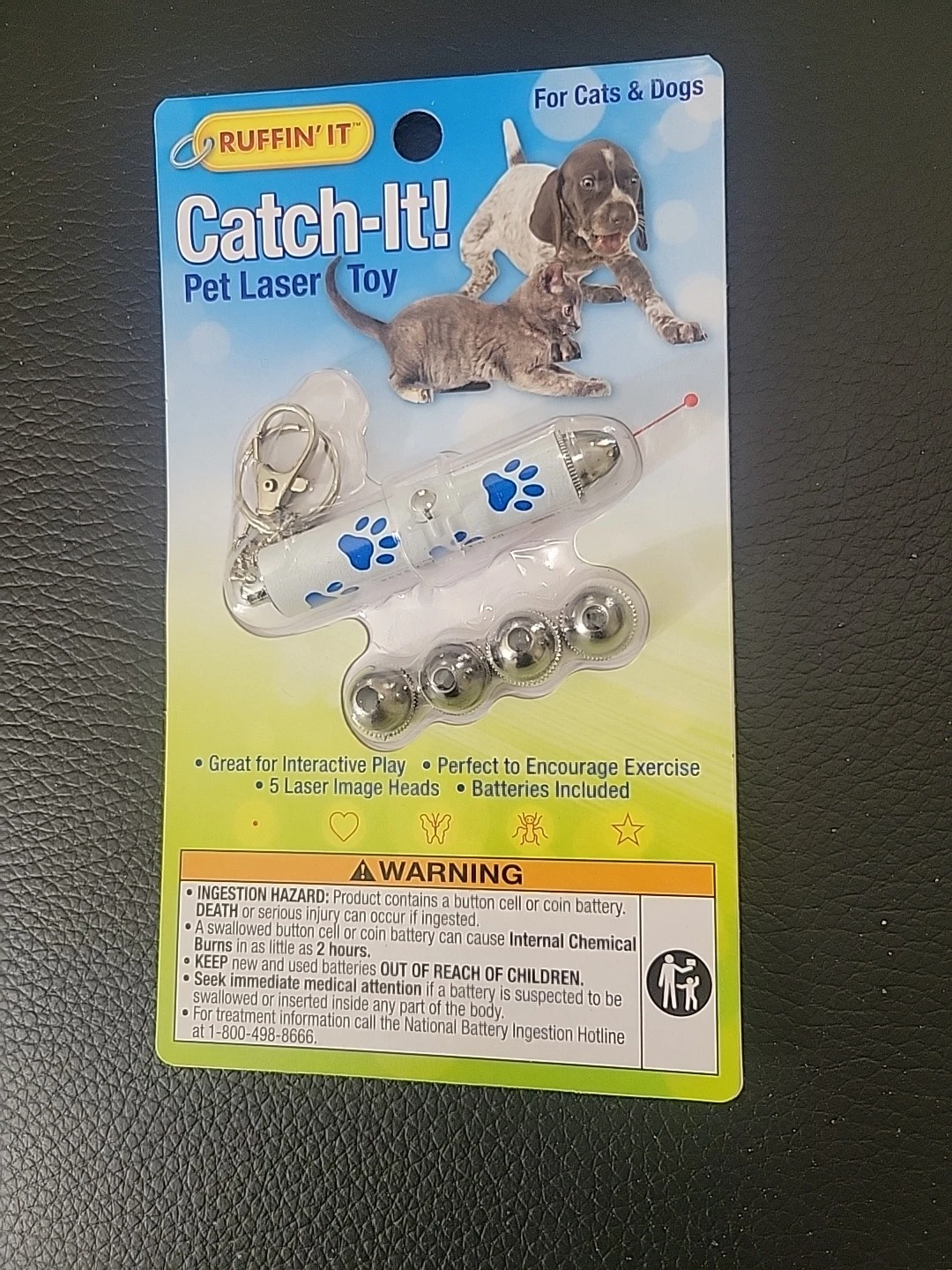 🐱 🐶 Laser Toy Keychain for Cats & Dogs - 5x Image Heads, Batteries Included