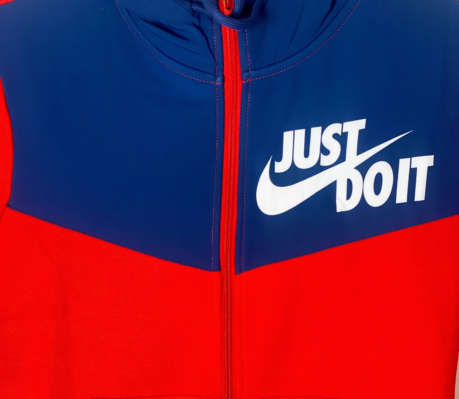 Nike Men's Just Do It (Air) Fleece Sweat Suit Jacket/Joggers Blue/Red