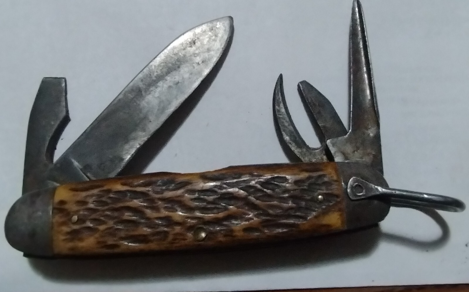 Vintage Pal cutlery Co Folding Pocket Knife 4 Blade Bone Handle eBay