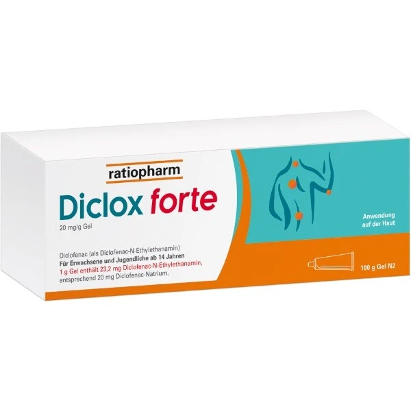 RATIOPHARM GMBH Diclox forte 20 mg/g Gel 100 g PZN 16705004