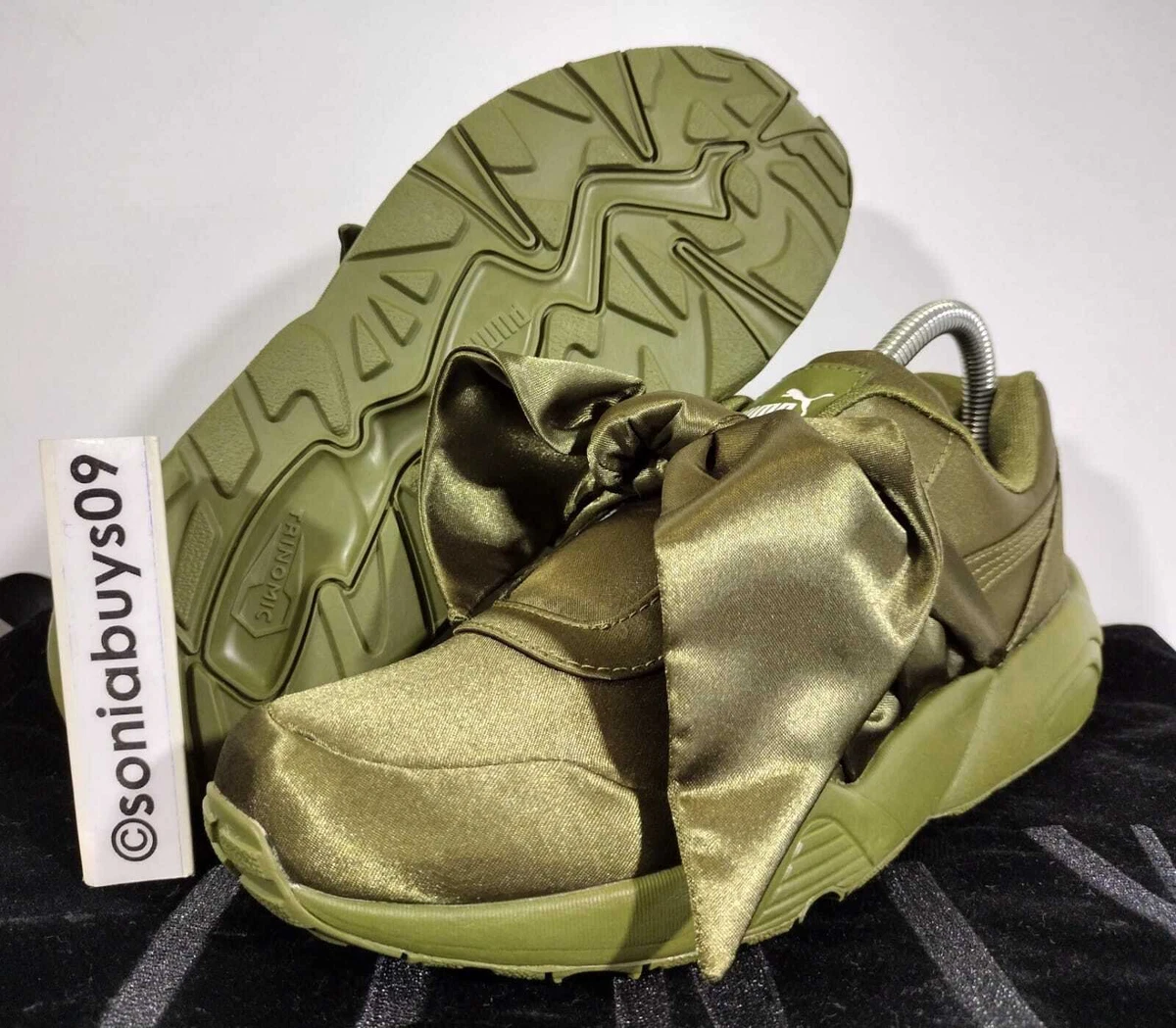 Puma Fenty By Rihanna Women&#039;s Bow Sneakers, 365054-04, Olive Branch, Size 7 |