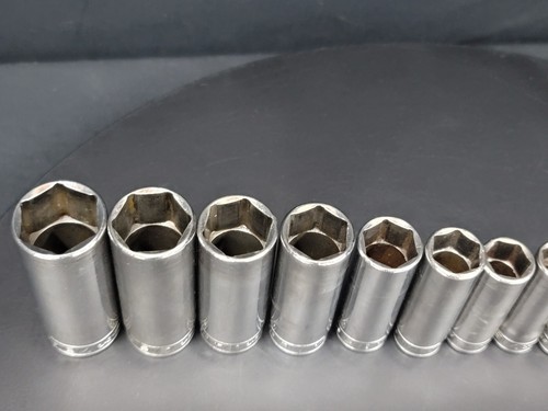 Snap On Tools 11pc 3/8" 1/4 - 7/8" Drive SAE 6pt Deep Chrome Standard Socket Set - Bild 4 von 10