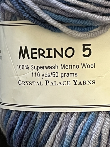 Crystal Palace Merino 5 100% Superwash Merino Wool #4132 Blue Notes 110 yds 50g - 第 2/3 張圖片