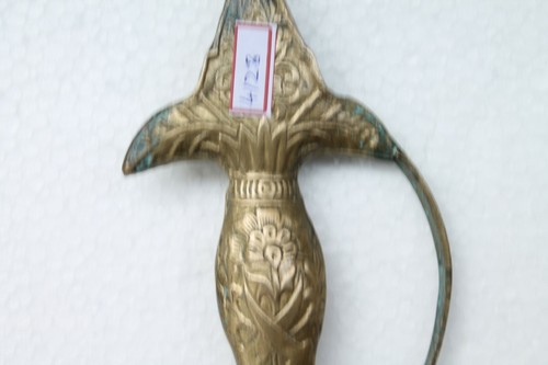 Antique Brass Small Handcrafted Unique Sword Handle / Hilt Nice Patina NH4128 - 第 3/10 張圖片