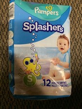 Pampers Splashers Baby Swim Pants Diapers Size Small 13-24 lb 12 Ct Disposable