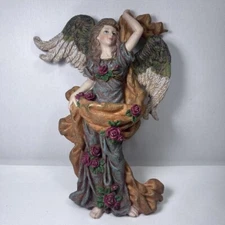 Vintage Ceramic Lady Angel Wall Home Decor Sterling Christmas Seasonal Floral