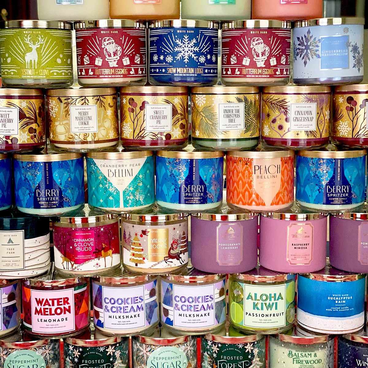 キャンドル BATH&BODYWORKS Candle(3set) 1 Bath & Body Works Candle 3 wick PB & J candle, Summer winter