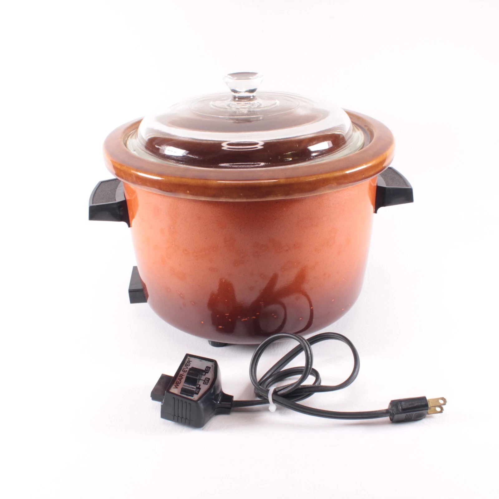 Vintage Wear Ever Slow Cooker 5.5 Quart Brown Orange Tested Working Great