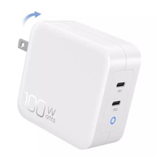 For iPhone 15 Samsung S24, 100W Fast Charger Block USB Type C Wall Power Adapter