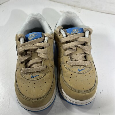 Vintage Nike Air Force XXV Kids Tan And Blue Low Top 2007 Sz  display picture 3