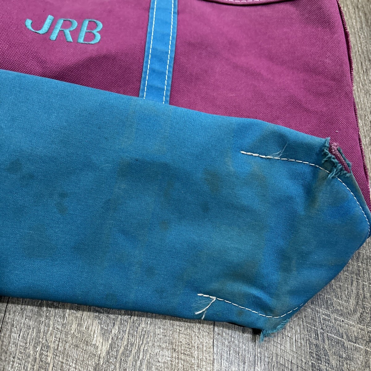 LLbean トートバッグ XLarge turquoise Rare!! Vintage LL BEAN Canvas BOAT AND TOTE Bag Large Purple