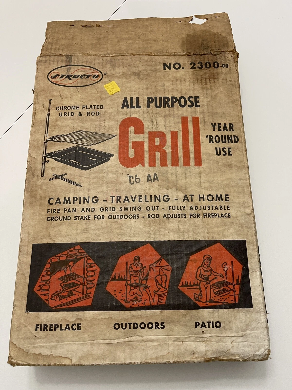 Vintage Structo 2300 All Purpose Bar-B-Q Grill camping Nice! Retro