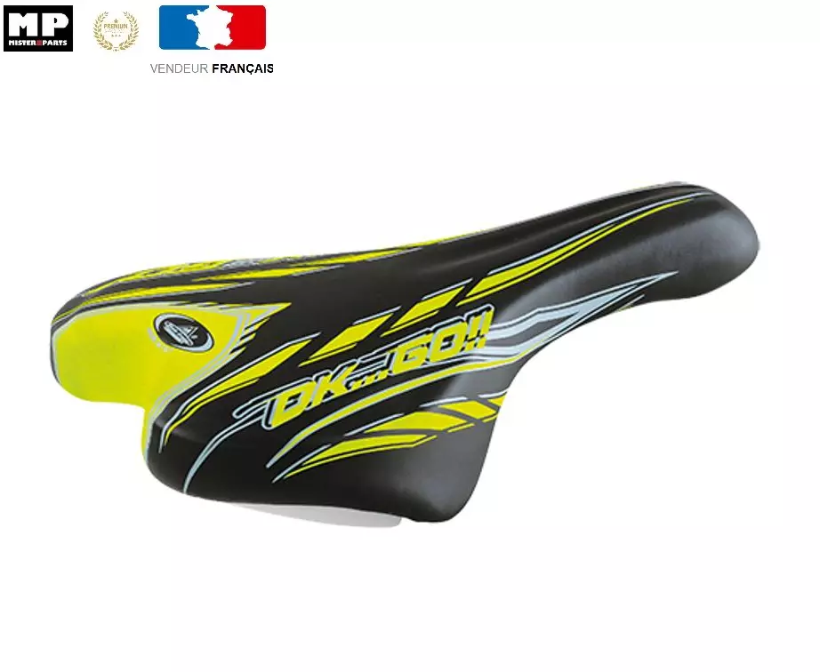 Selle Velo Enfant 20/24 pouces L 250 x l 140mm Couleur Noir/Jaune (Grappa  998)