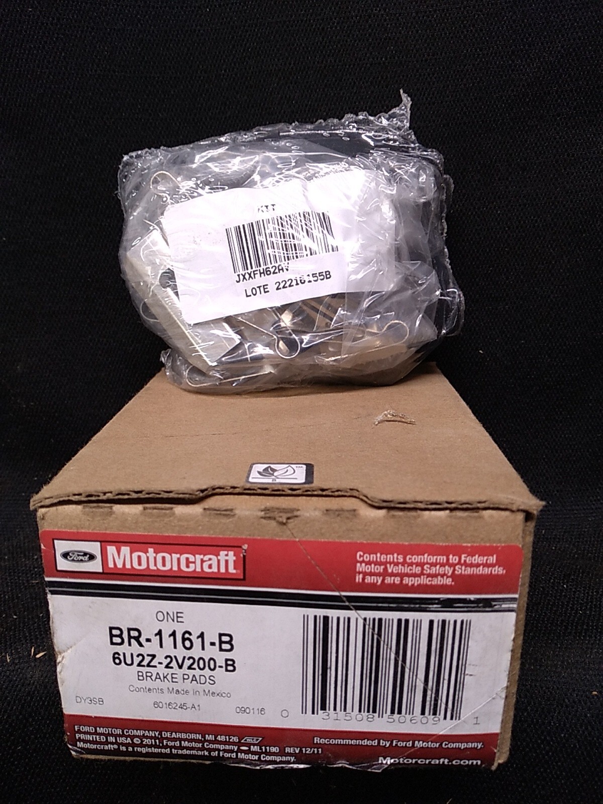 Motorcraft Brake Pads BR1161B 200613 Ford Fusion, Lincoln MKZ