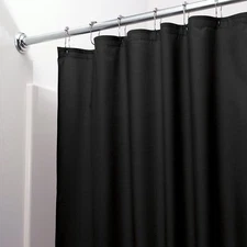 Magnetized Shower Curtain Liner Mildew Resistant Vinyl Free Shipping (Black)