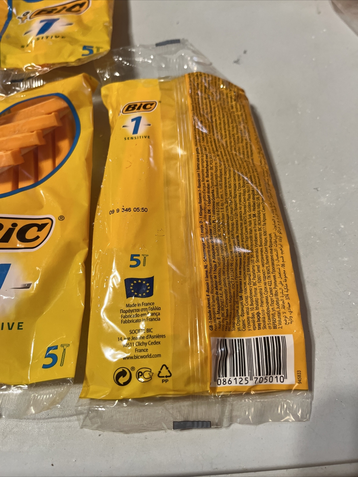 BIC Sensitive (5 PKS) Disposable Razors Single Blade Shavers 5ct Ea 25 Total Raz